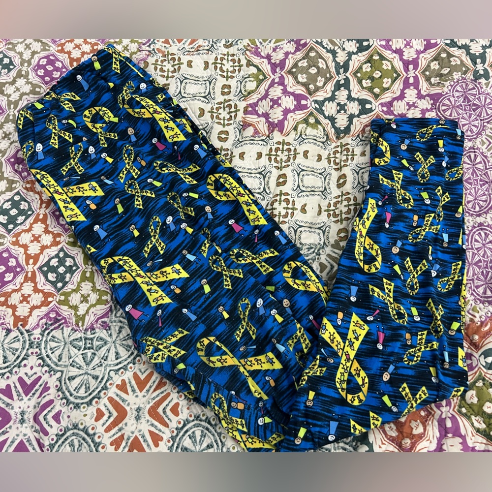 Fabulegs Blue Autism Awareness Leggings Size L